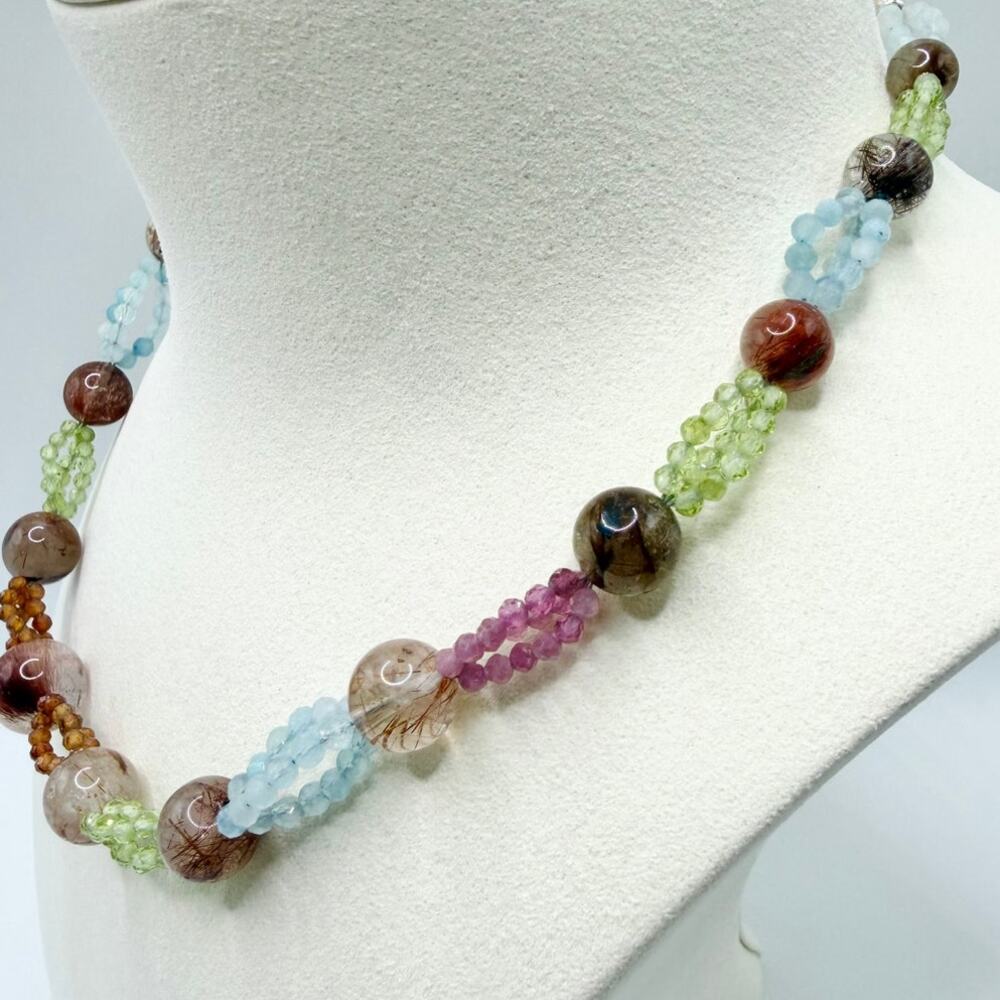 Jay King Mine Finds Sterling Silver Multicolor Natural Gemstone 18" Necklace - Picture 4 of 13
